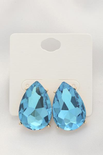 Crystal Teardrop Stone Stud Earring