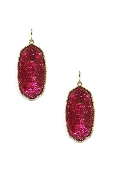 Glitter Resin Dangle Earring