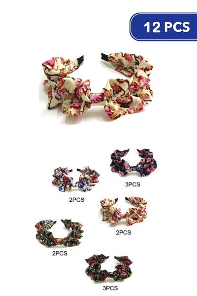 Flower Print Headband (12 Units)