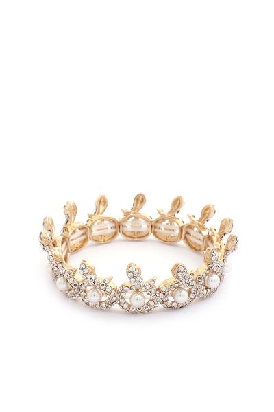 Rhinestone Snake Pearl Bracelet