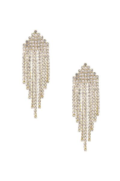 Rhinestone Multi Line Fringe Post Earring