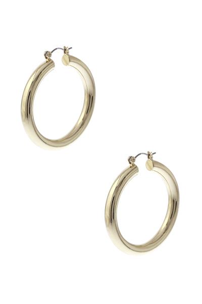 40MM PINCATCH HOLLOW HOOP EARRING