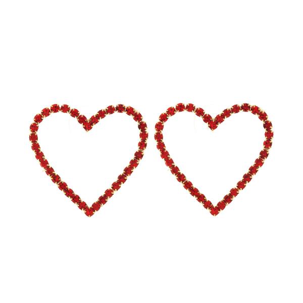 Rhinestone Heart Dangle Post Earring