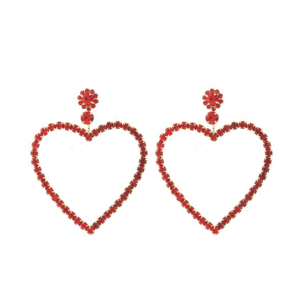 Rhinestone Heart Shape Dangle Earring