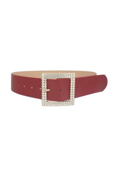 RECTANGLE RHINESTONE BUCKLE BELT