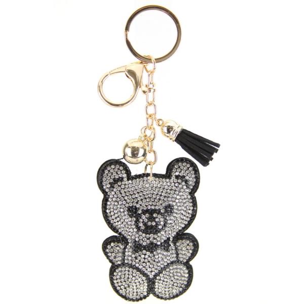 RHINESTONE BEAR TASSEL KEY CHAIN