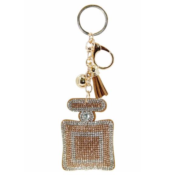 RHINESTONE PERFUME TASSEL KEY CHAIN