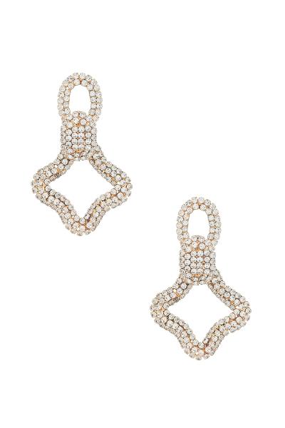 Rhinestone Star Oval Shape Earring