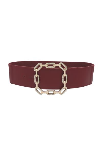 METAL CHAIN RHINESTONE SQUARE BUCKLE BELT