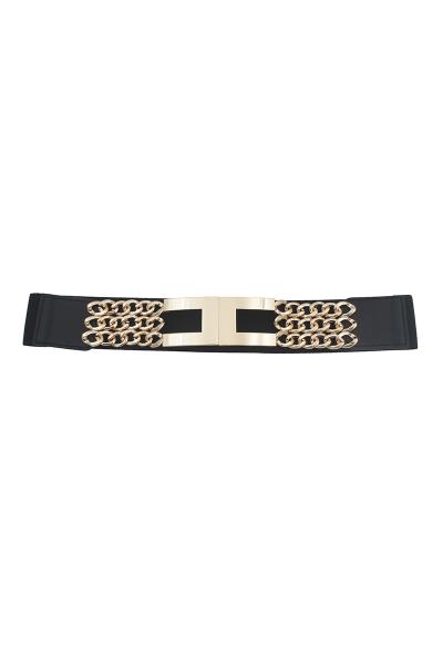 SQUARE & CHAIN OPEN FRONT ELASTIC BELT
