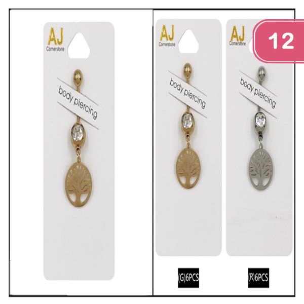 Crystal Tree Life Drop Body Piercing (12 Units)
