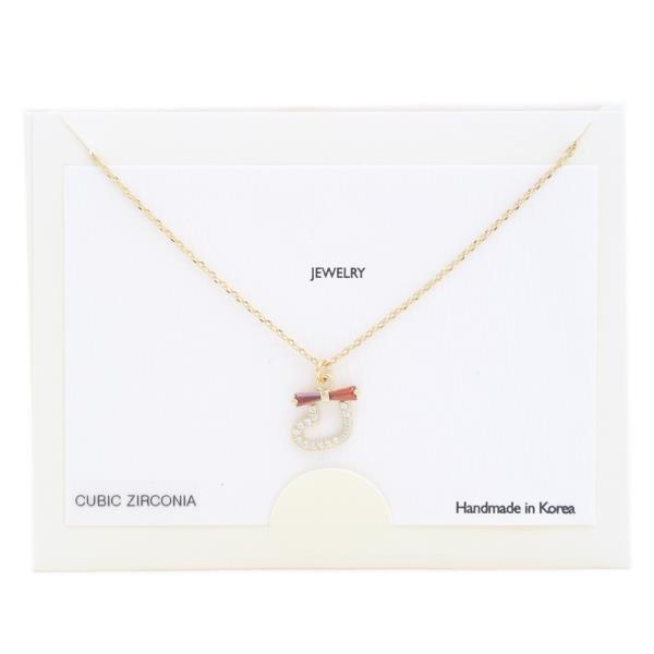 HEART RHINESTONE CHARM NECKLACE