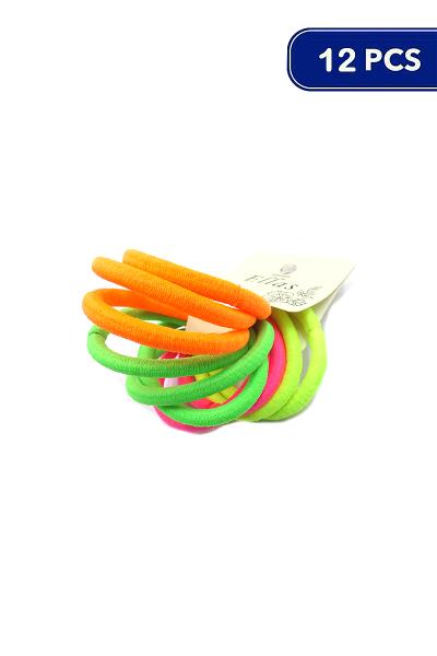 Color Mix Rubber Band Hair Tie 10 PC (12 Units)