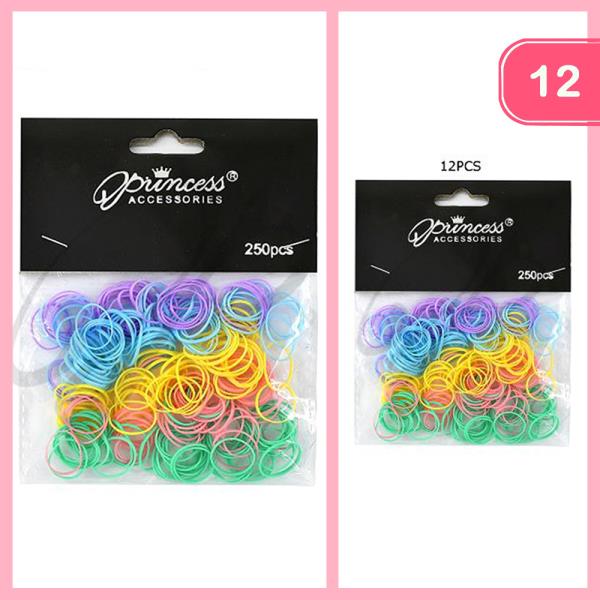 250 PC Mini Hair Band Set (12 Units)