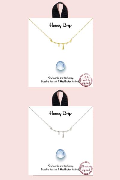 18K GOLD RHODIUM DIPPED HONEY DRIP NECKLACE