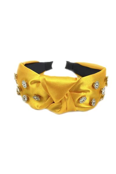 Flower Rhinestone Knot Headband