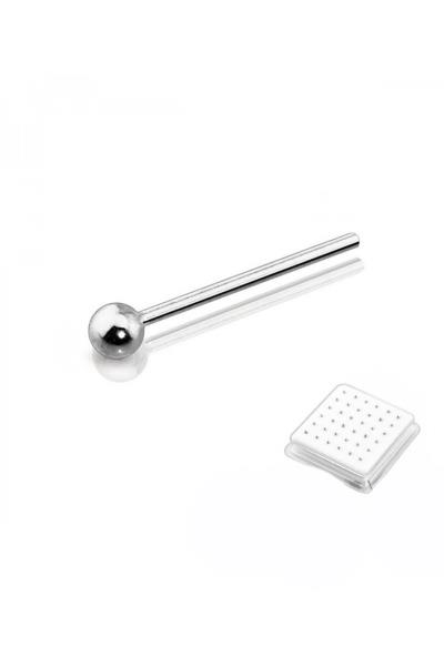 24 Sterling Silver Nose Stud Straight Tip 36 Pc