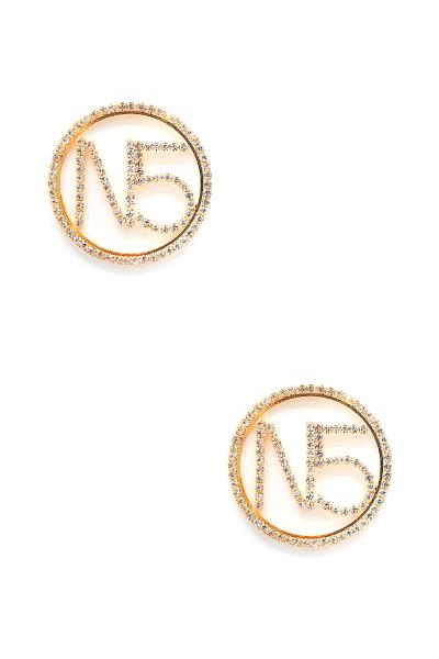 RHINESTONE N5 ROUND OPEN EARRING