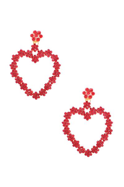 Chic Flower Pattern Open Heart Earring