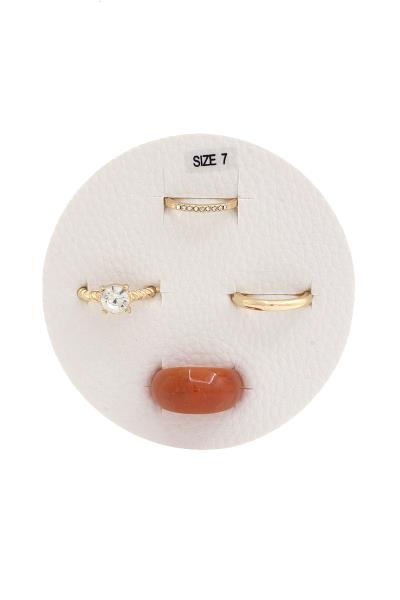 Dome Metal Assorted Ring Set
