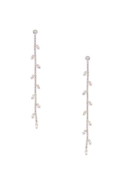 CUBIC ZIRCONIA BRANCH LEAVES EARRING