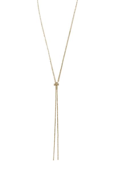 RHINESTONE 47INCH CROSS SLIDER NECKLACE
