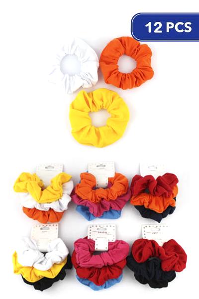 Hair Scrunchies 3 PC Set (12 Units)