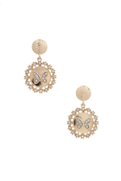 Butterfly Flower Edge Dangle Earring