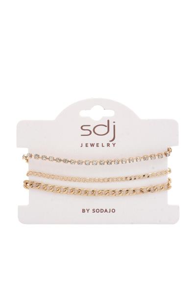 SODAJO RHINESTONE CURB LINK BRACELET SET