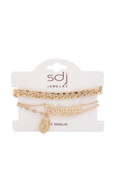 SODAJO Babygirl Curb Link Bracelet Set