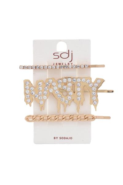 SODAJO NASTY RHINESTOSODAJO NASTY RHINESTONE HAIR PIN SET NE HAIR PIN SET