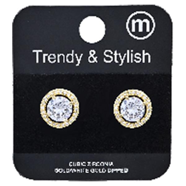 BRASS CUBIC ZIRCONIA EARRING