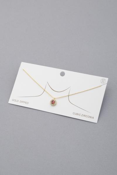 ROUND STONE PENDANT NECKLACE