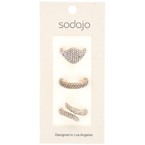 SODAJO Rhinestone Metal Ring Set