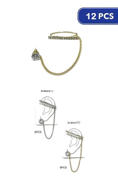 Rhinestone Metal Ear Wrap Crawler (12 Units)