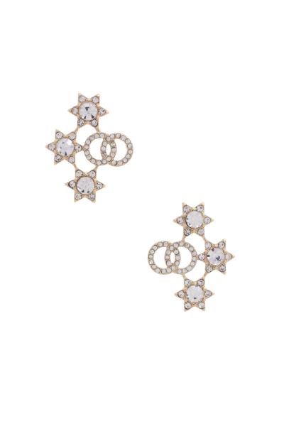 Triple Star Double Circle Rhinestone Earring