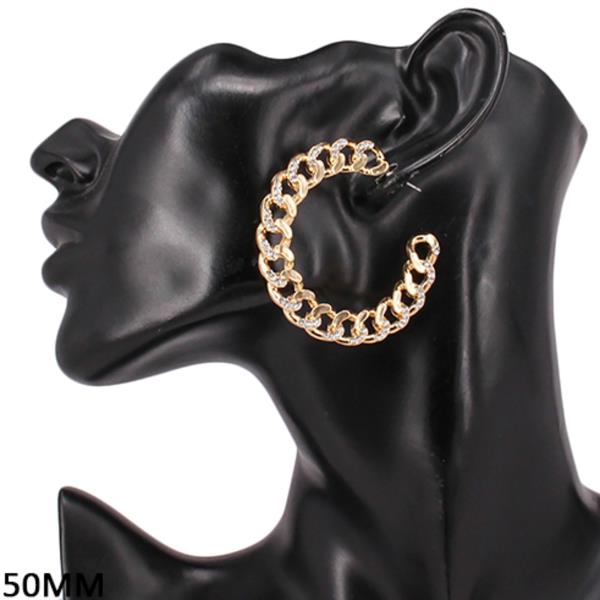 CURB LINK METAL HOOP EARRING