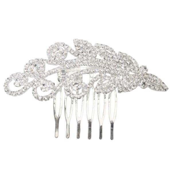 FILIGREE PATTERN RHINESTONE HAIR COMB