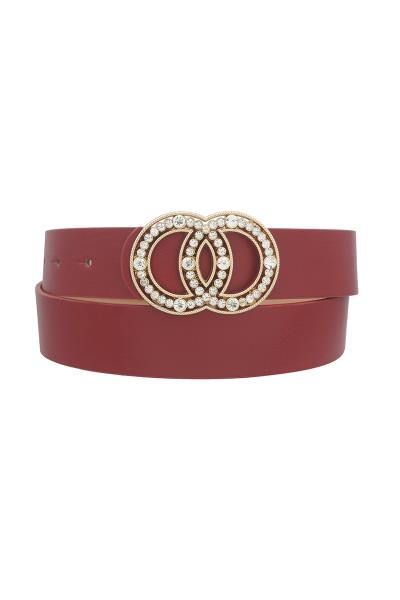 FLOATING RHINESTONE DOUBLE CIRCLE BELT