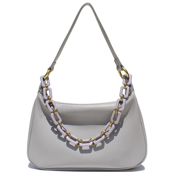 Stylish Chain Link Design Plain Shoulder Bag