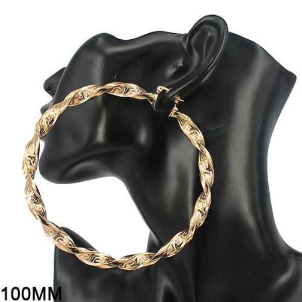 TWISTED OVERSIZE METAL HOOP EARRING