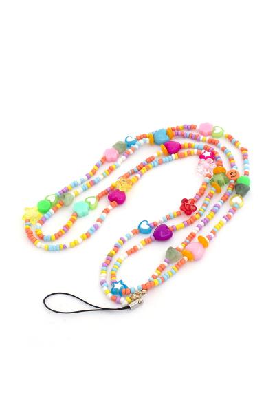 SODAJO Heart Charm Beaded Phone Strap