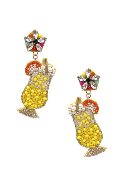 Seed Bead Cocktail Dangle Earring