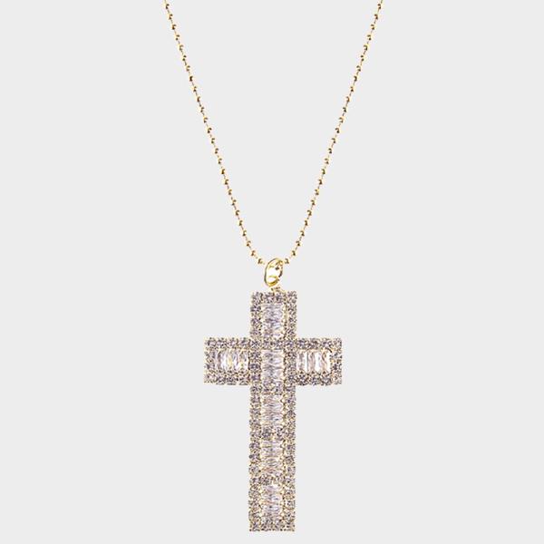 Crystal Cross Pendant Necklace