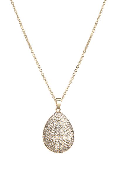 CRYSTAL PAVE TEARDROP NECKLACE