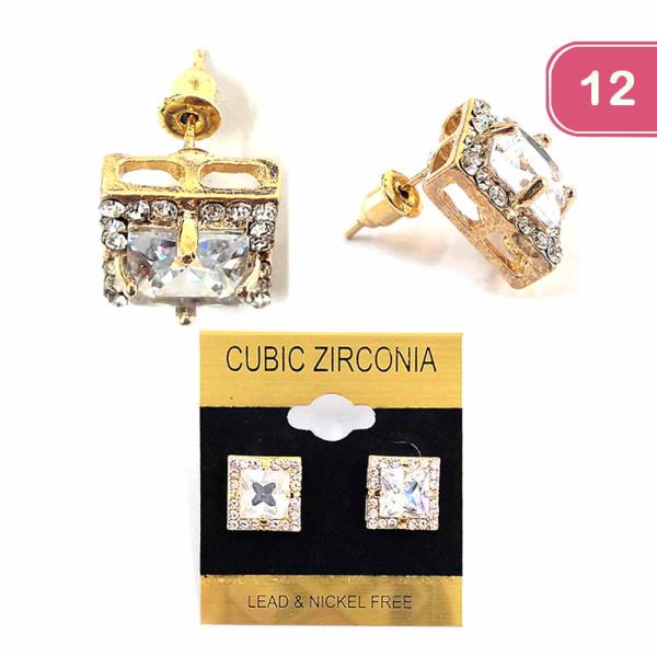 Stone Clips on Earring (12 Units)