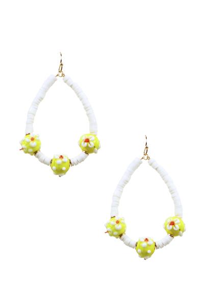 Rubber Disc Teardrop Dangle Earring
