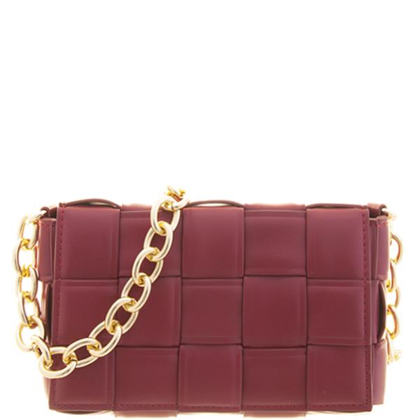 Square Quilt Chain Link Crossbody Bag