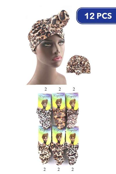 Leopard Hair Bun Headband (12 Units)