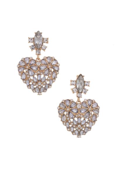 Rhinestone Heart Dangle Earring